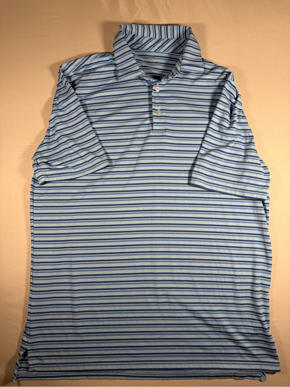 Classic Men's Southern Tide Light Blue Striped Polo Shirt